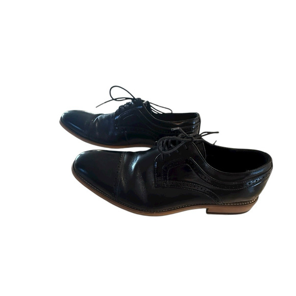 Stacy Adams Men’s Black Leather Cap Toe Oxford Dress Shoes Size 10.5M - Picture 2 of 11